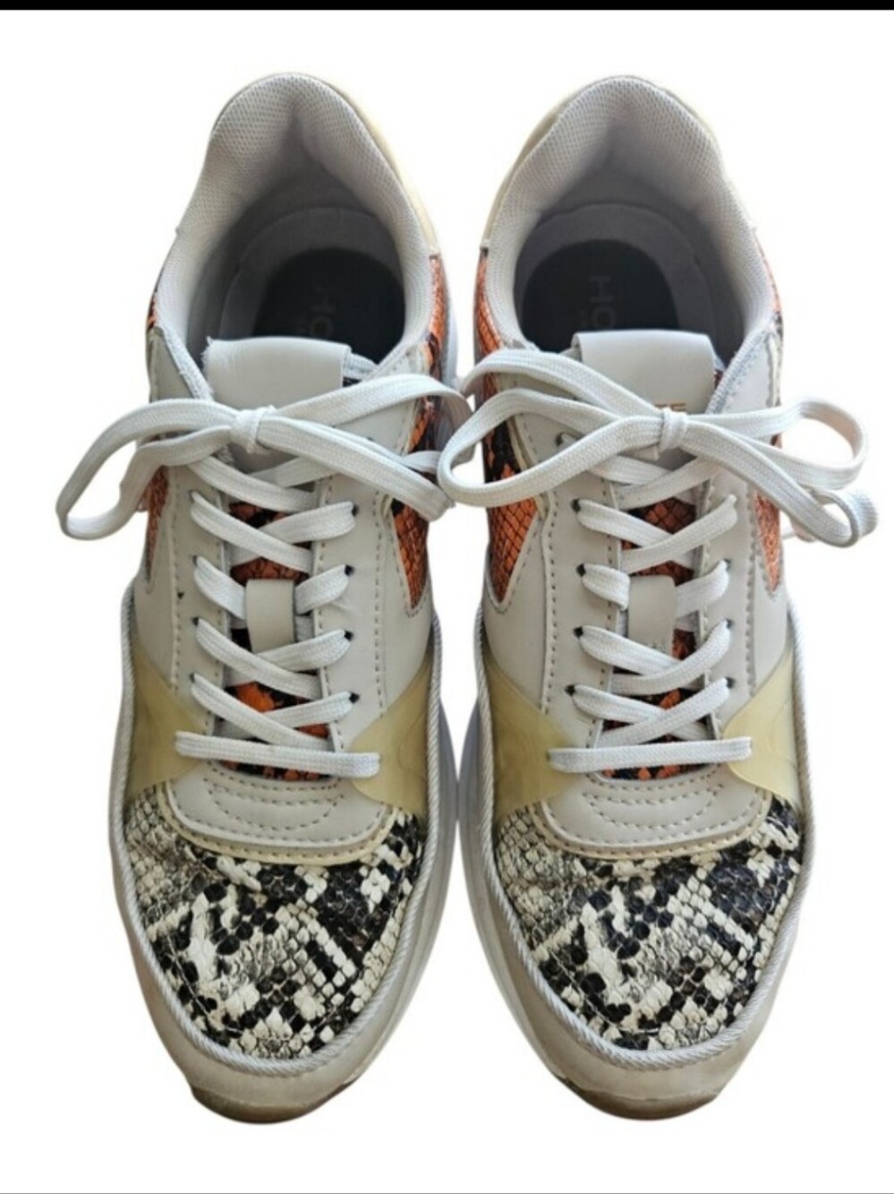 HOFF Navigli Womens Sneakers Gold Orange Snakeprint Design Sz 7.5